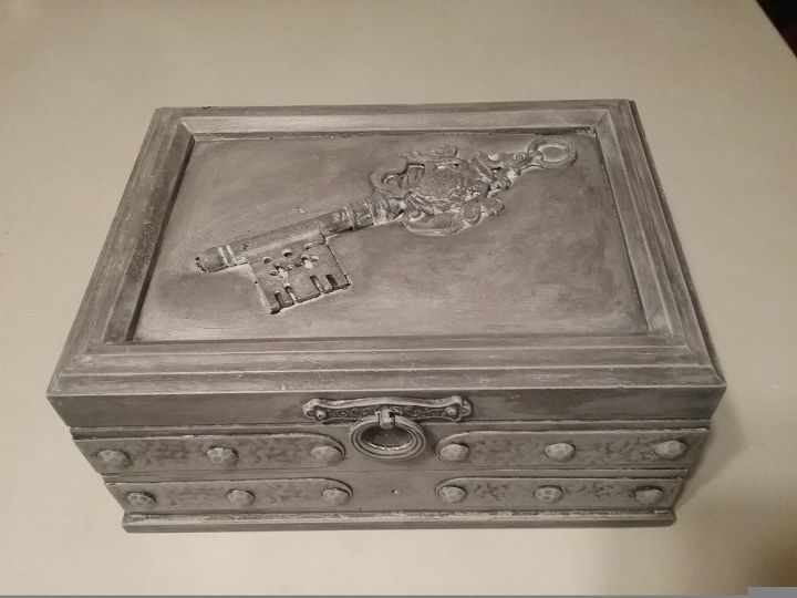 jewelry box turned memory box, All done I like that it looks like stone