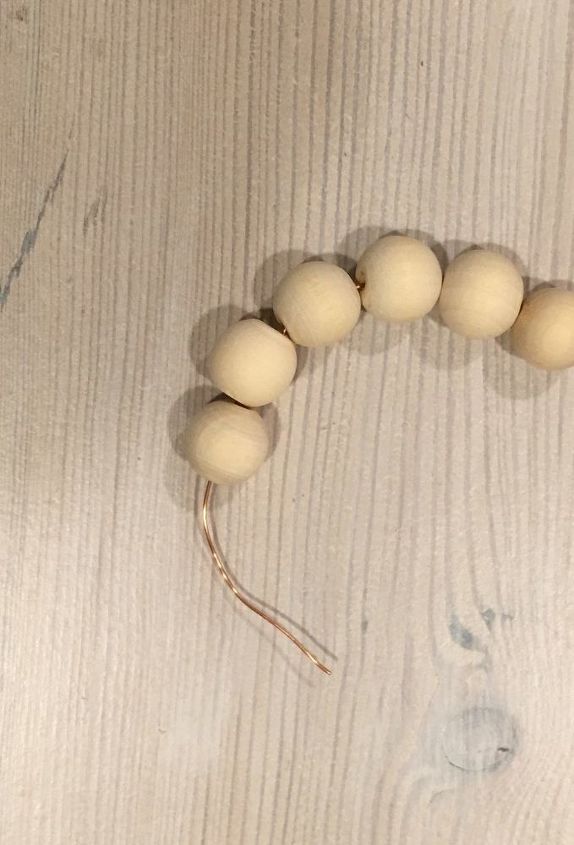 birch bead christmas ornaments, Twist the ends of wire together