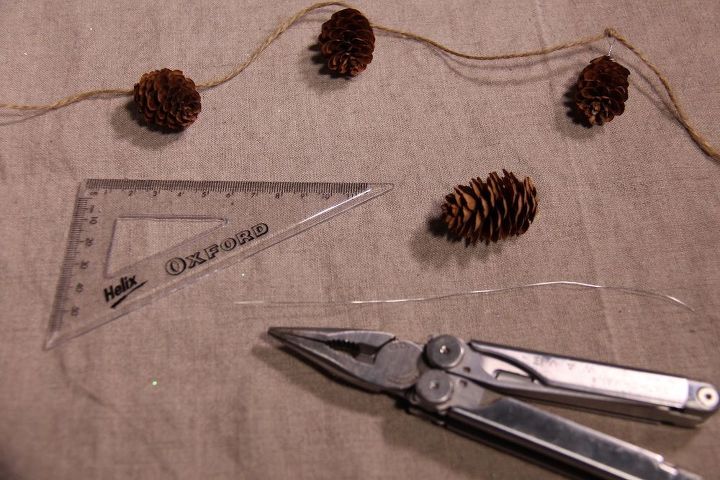 simple pinecone garland with no hot glue, Gather your supplies