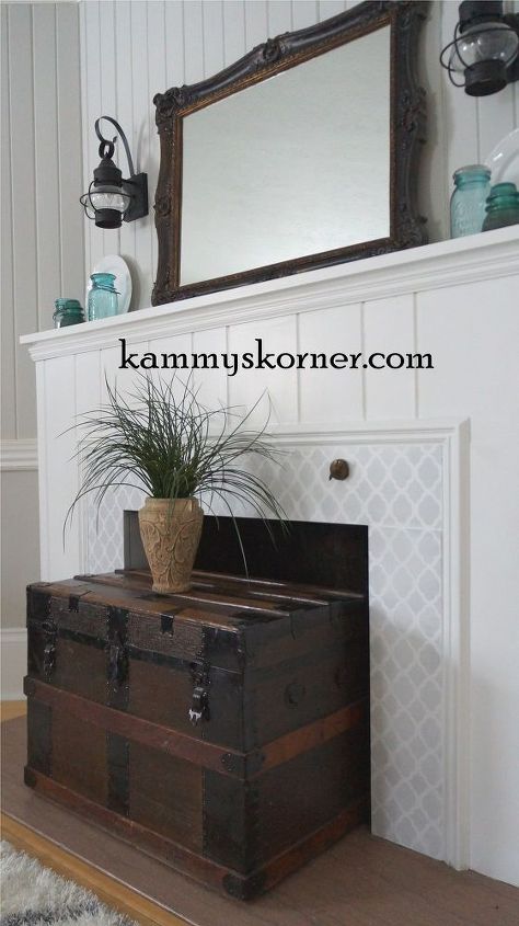 s 12 cozy fireplaces to build for your love minus the expense, Stencil A Chic Pattern