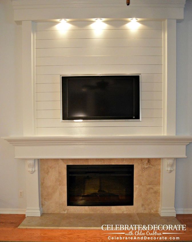 s 12 cozy fireplaces to build for your love minus the expense, Embellish The Fireplace With Shiplap