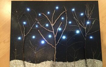 Arte en lienzo con luces de invierno
