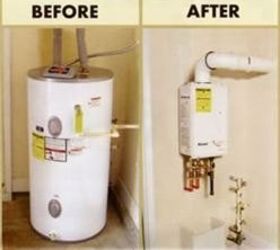 q how to cover an unsightly tankless water heater
