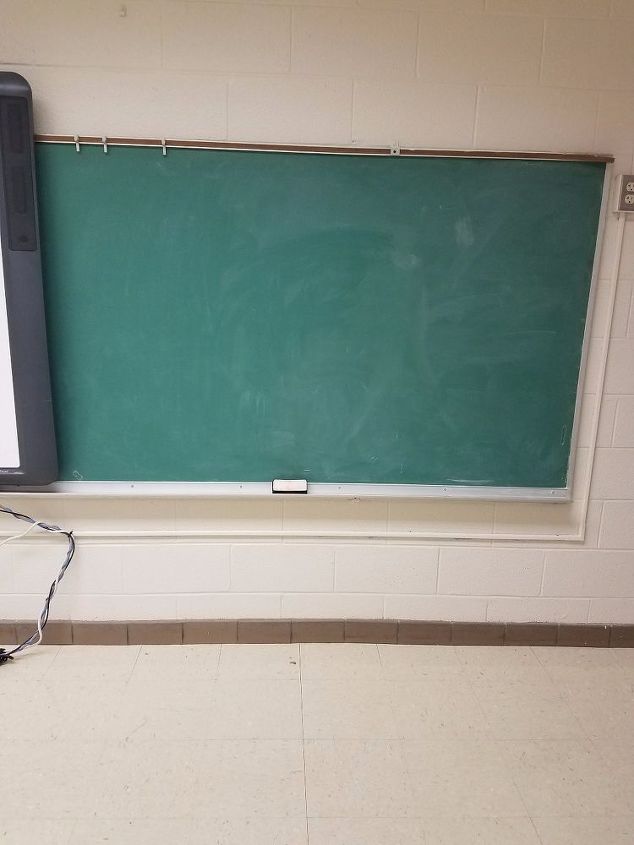 reversing the trend switching from chalkboard to dry erase, Dusty chalk board behind Promethean