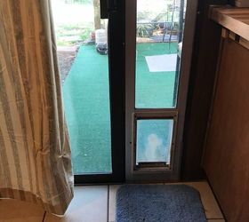 how to cover a doggy door panel attached draped patio door