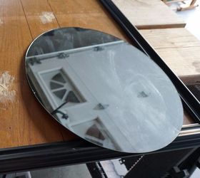 re purposing a oval mirror and old frame to an antique mirror