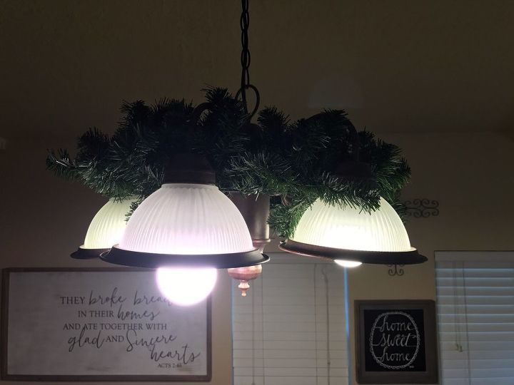 chandelier light fixture wreath