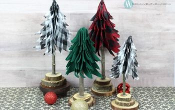 Árboles de Navidad rústicos con cinta