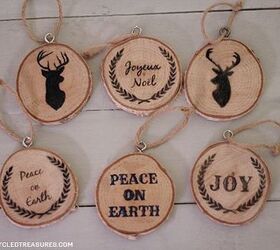 s 26 adorable ornament ideas to get you really excited for christmas, The Personalized Wood Slice Ornament