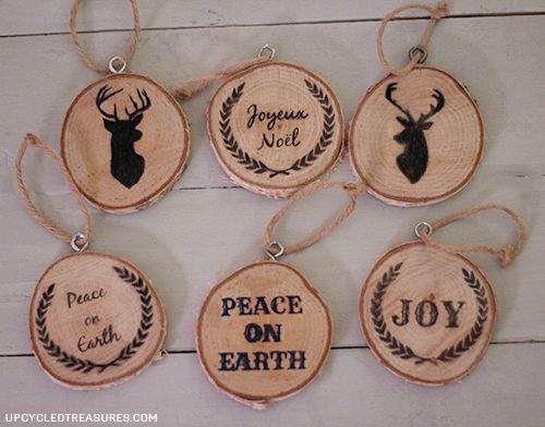 26 idias de enfeites adorveis para voc ficar animado para o natal, Decora es de Natal personalizadas e presentes em forma de folhas de madeira