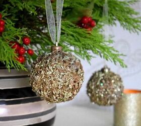 s 26 adorable ornament ideas to get you really excited for christmas, The Glittered Rice Ornament