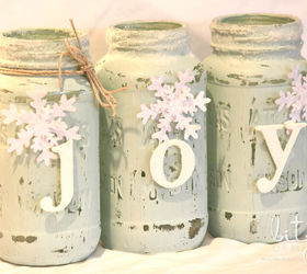 s make your home a winter wonderland with these stunning ideas, Painted Snowy Mason Jars