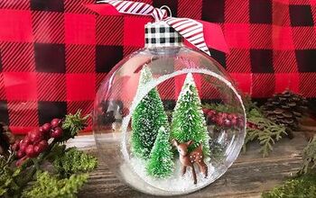  Enfeite de Natal Feito à Mão - Diorama de Árvore com Escova de Garrafa