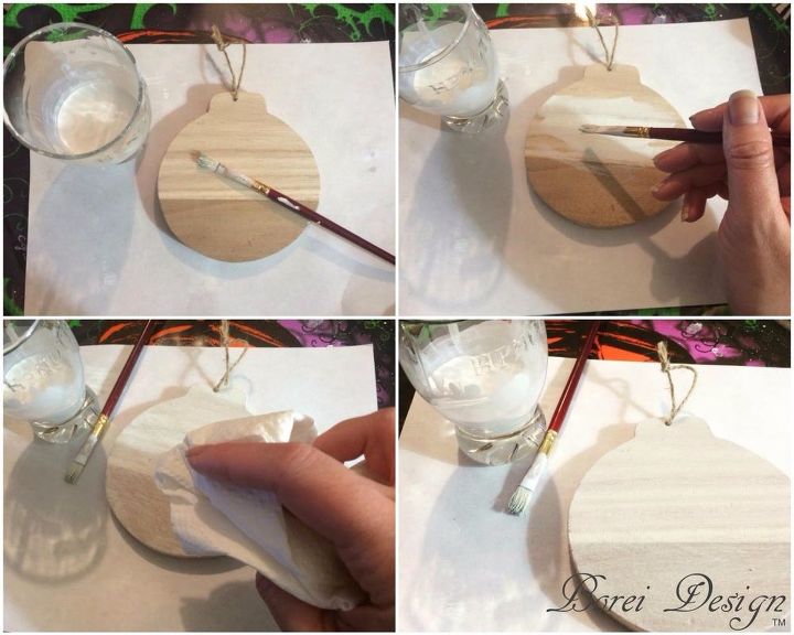 diy acrylic whitewashed hand painted signs or ornaments the easy way