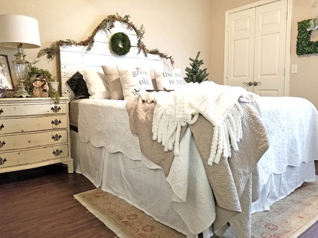 decorating a cozy christmas bedroom