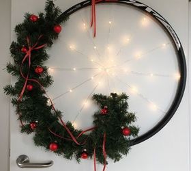 Repurposing Bicycle Wheel - Holiday Wreath