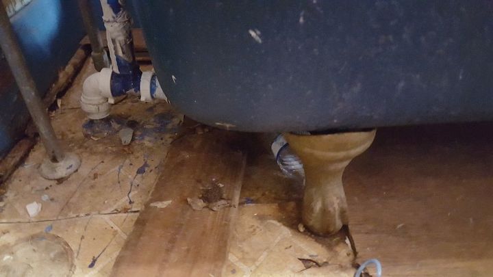 q how do you replace flooring under an old bath