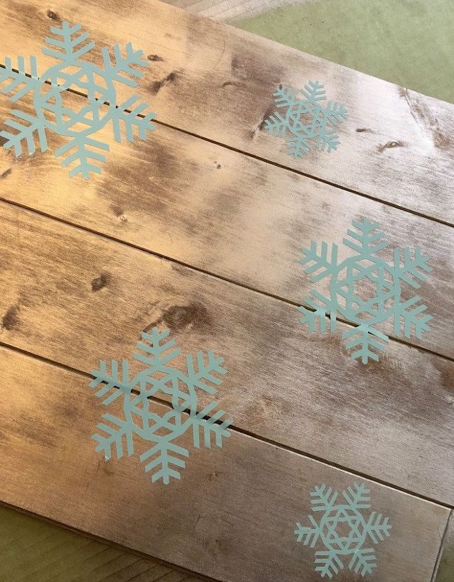 rustic cedar snowflake sign