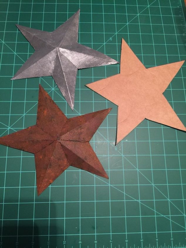 owl and stars made from cardboard, Painted stars with template I made