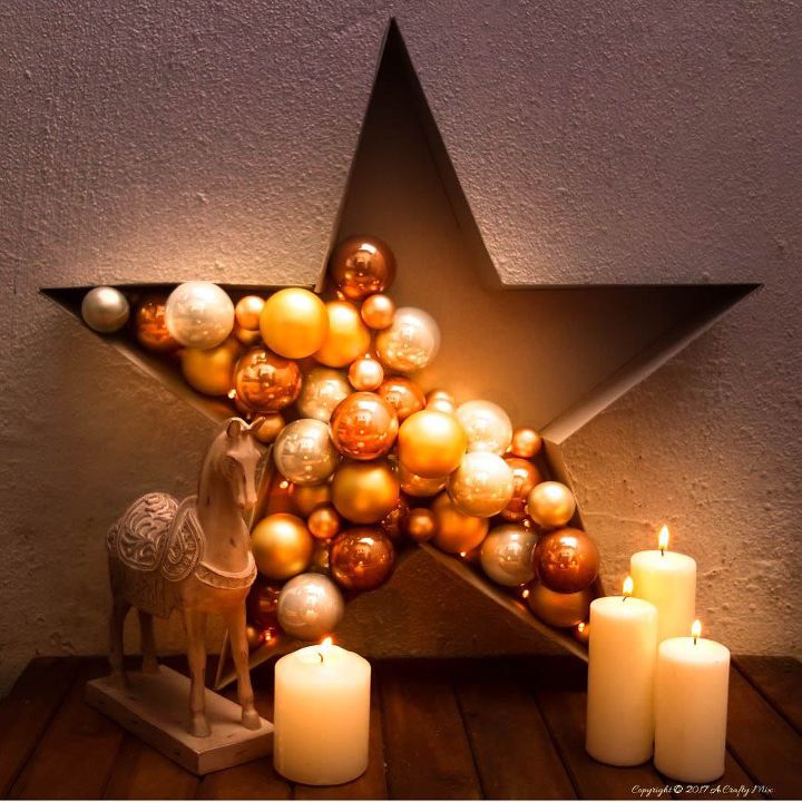 estrela fcil com decoraes e luzes