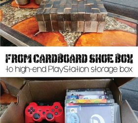 cardboard shoe box becomes a high end playstation storage box