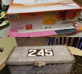 cardboard food box makeover to solve counter top clutter