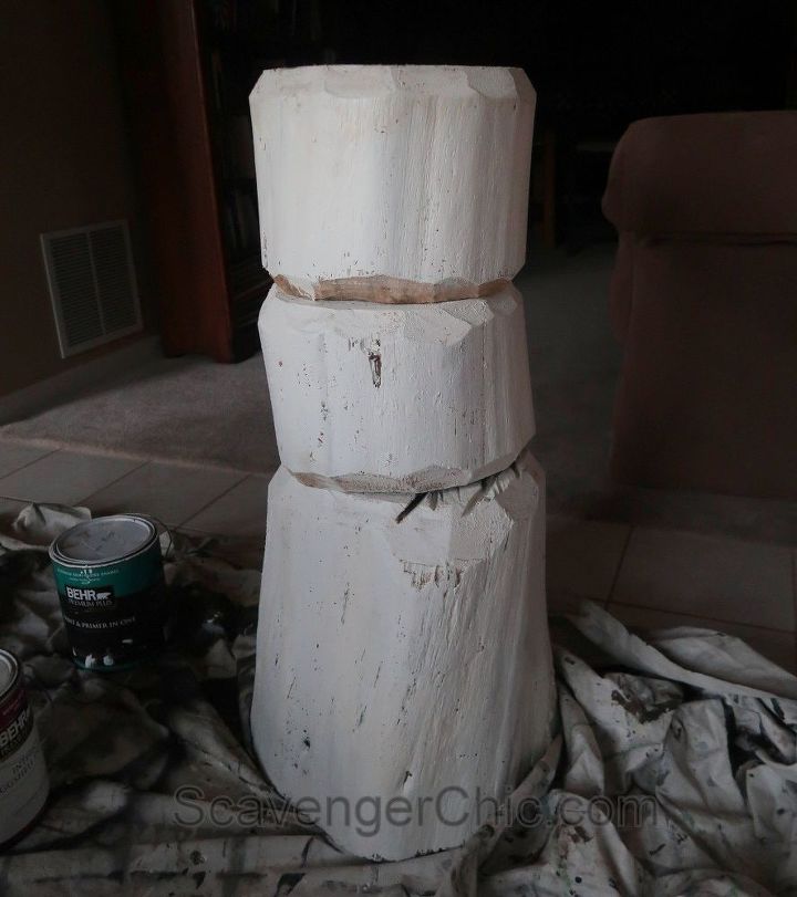 repurposed log snowman 4 pies de altura