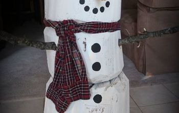  Boneco de neve de log reaproveitado - 4 pés de altura!