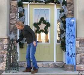 a simple holiday porch