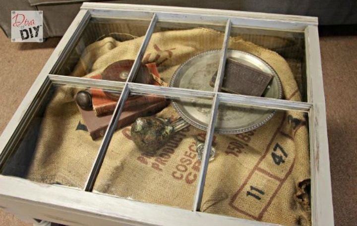 30 wonderful ways you can upcycle old windows, Build it into a see through coffee table