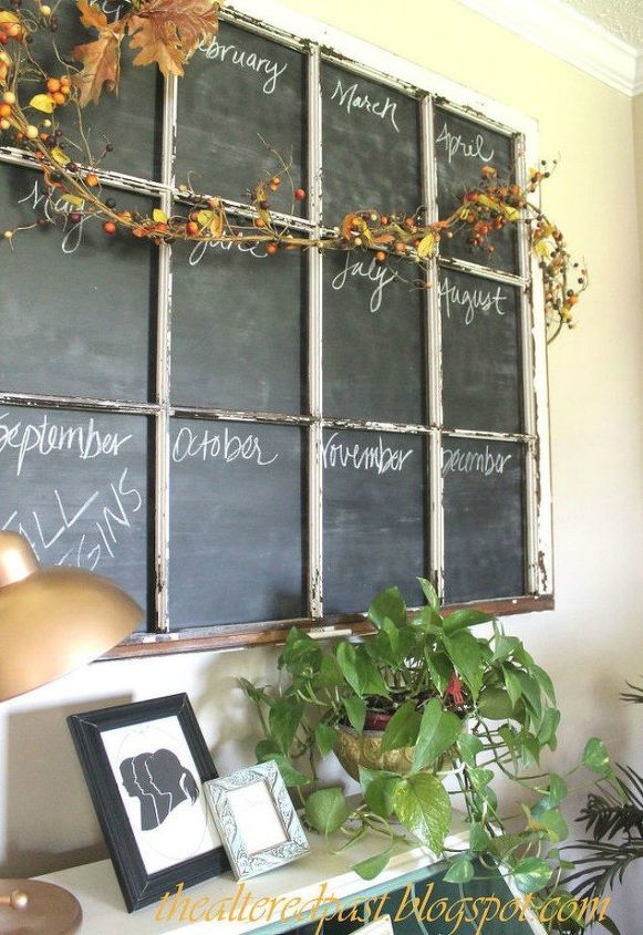 30 wonderful ways you can upcycle old windows, Paint it into a yearly calendar