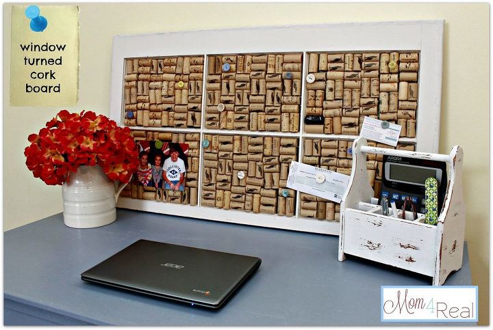 30 wonderful ways you can upcycle old windows, Add some corks for a funky decor piece