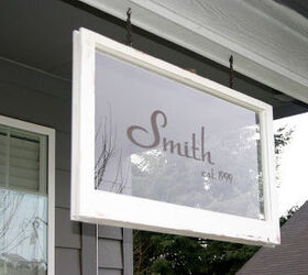 30 wonderful ways you can upcycle old windows, Use it for a family porch sign