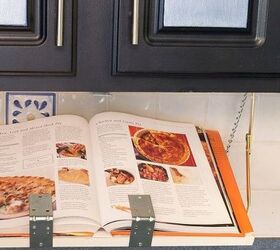 s keep you clutter off the countertops with these clever ideas, Hang a shelf to hold your cookbook