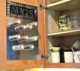 s keep you clutter off the countertops with these clever ideas, Make a magnetic spice board in your cupboard