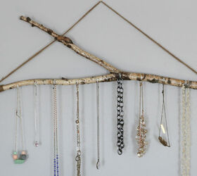 s keep you clutter off the countertops with these clever ideas, Hang your jewelry from a beautiful branch