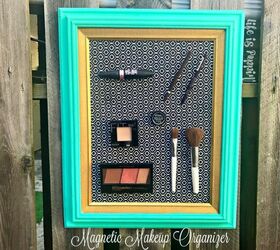 s keep you clutter off the countertops with these clever ideas, Use a frame to magnetize your makeup