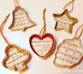 vintage cookie cutter sheet music christmas ornaments