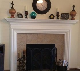 living room fireplace redo, Original tile fireplace