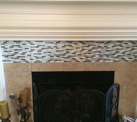 living room fireplace redo, Me laying out the tile