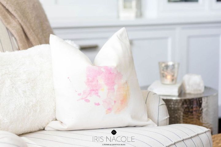 s 15 cute pillows you can make for your sister, Transfer On A Watercolor Image