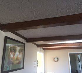 how can i lighten these beams the room is small and looks so dark