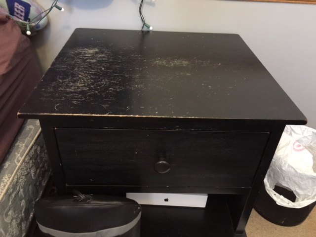 q how would i paint this night stand to be black