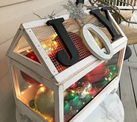 repurposing a terrarium for christmas decor