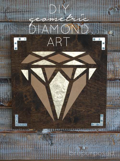 s 25 ways you can be an artist with no experience necessary, Create a geometric diamond with gold tin foil