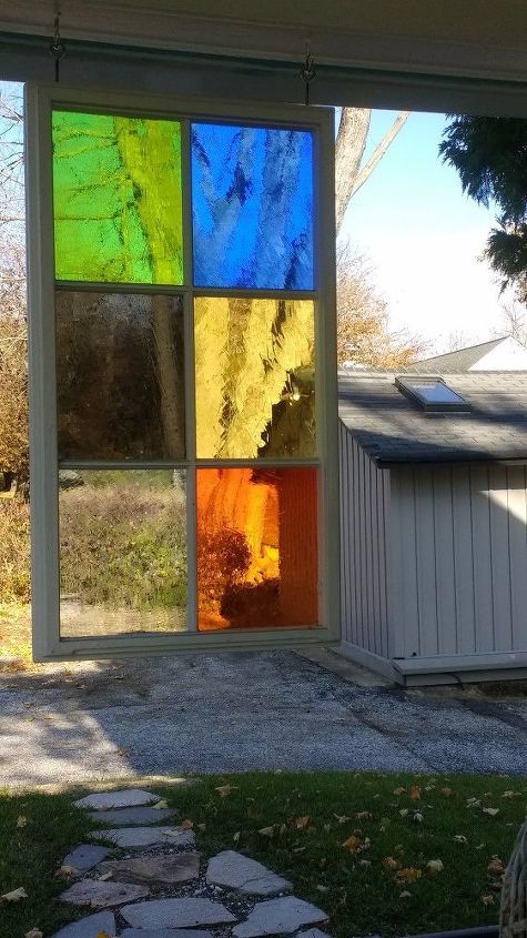31 ways to get privacy inside and outside your home, Hang up some stained glass panels