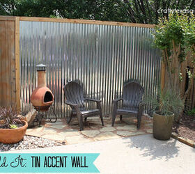 31 ways to get privacy inside and outside your home, Make an outdoor accent wall from tin