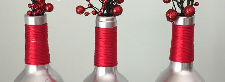 artesanato de natal com garrafas de vinho