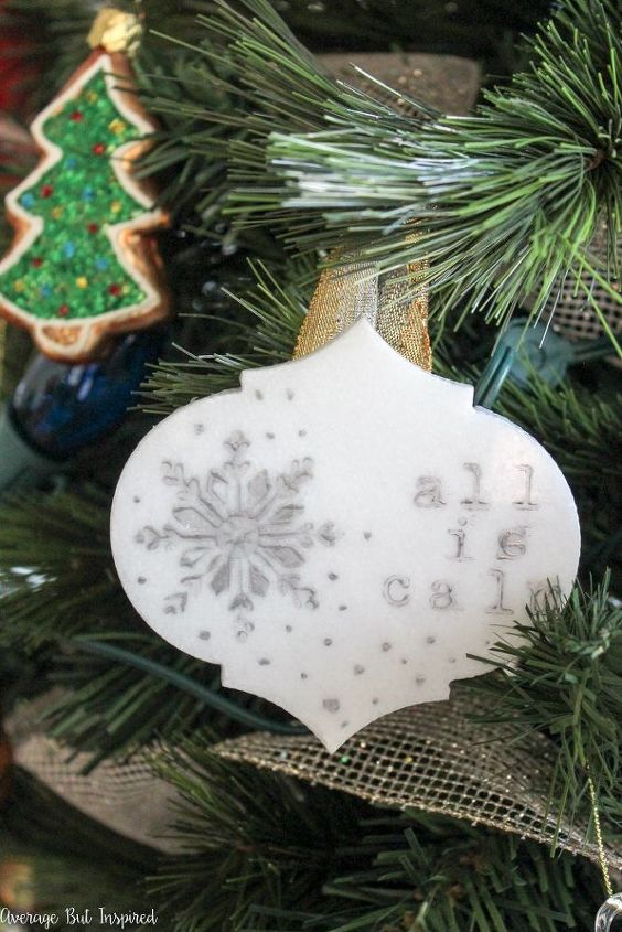 upcycled tile ornaments
