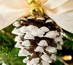 diy rustic flocked pinecone christmas ornaments